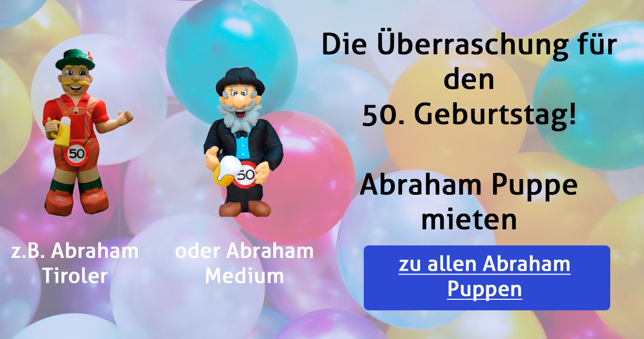 Abraham Puppe zum 50. Geburtstag mieten