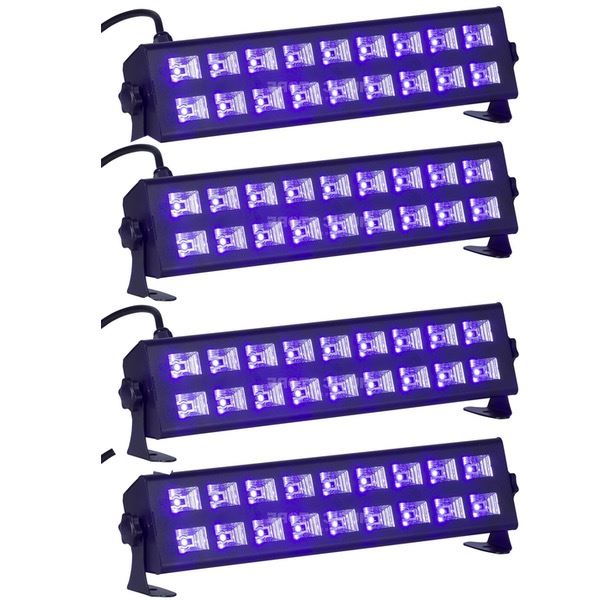 Blacklight set van 4 - Hoog vermogen Blacklight set van 4 lampen met 54W vermogen per lamp.
