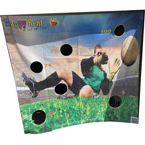 Doelzeil met Keeper in Actie Doelzeil met full-color keeper print klaar voor actie