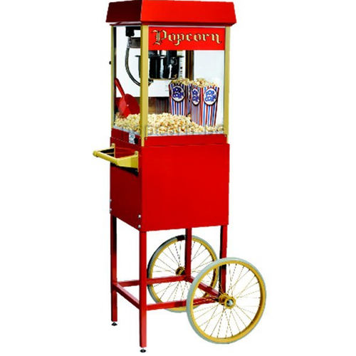 Profi Popcornmaschine mit nostalgischem Unterwagen mieten in NRW: Köln Düsseldorf Aachen Mönchengladbach Popcorn Maschine jetzt Günstig Mieten