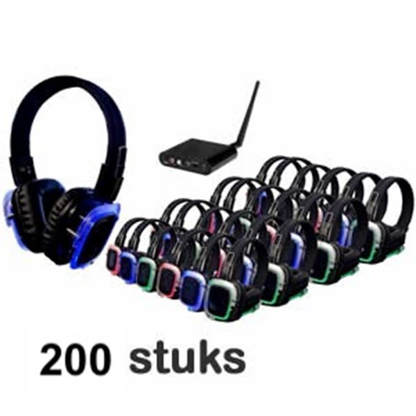 Silent Disco Huren met 200 koptelefoons Silent Disco Huren met 200 koptelefoons